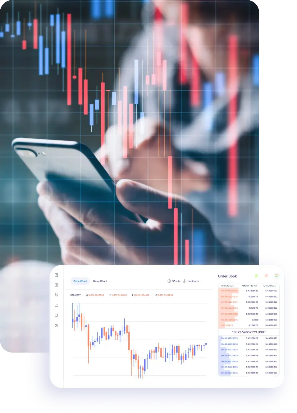 Zarte Marktaue Trading Plattform